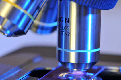 Abstract close up image of a microscope at laboratory.